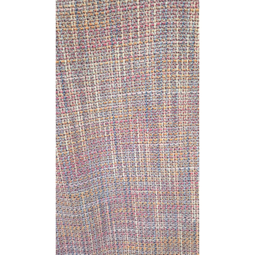 Tweed Fringe Blazer & Pink Tank Set‎ Chic Workwear Outfit Multicolor Jacket 12 - Picture 12 of 17